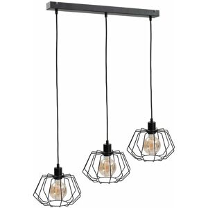 KETER LIGHTING Keter Luna Bar Pendant Ceiling Light Black, 63cm, 3x E27