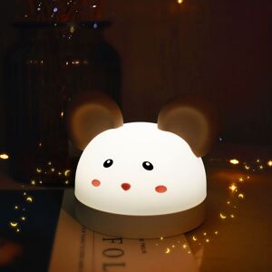 Rhafayre - Kids Night Light 3-in-1 Portable led Night Light and Alarm Clock Mouse Silicone Bedside Clock Adjustable Brightness usb Rechargeable Baby