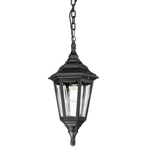 Kinsale - 1 Light Outdoor Ceiling Chain Lantern Black IP43, E27 - Elstead