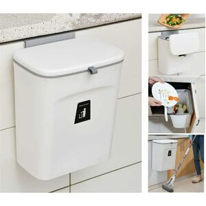 Kitchen Compost Bin - 9L - Countertop or Under Sink Bin, Small Hanging Bin with Lid for Bathroom/Bedroom(White) Denuotop