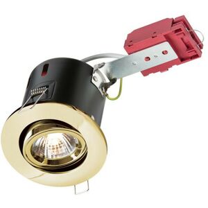 Knightsbridge - Fire-Rated Tilt Downlight Brass, 230V 50W GU10 ic