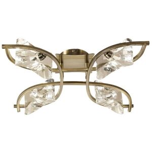 INSPIRED LIGHTING Inspired Mantra - Kromo - Semi Flush Ceiling 4 Light G9, Antique Brass