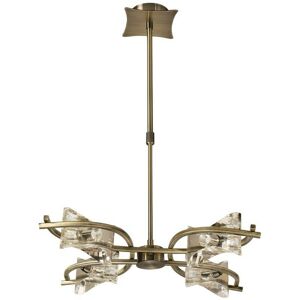 INSPIRED LIGHTING Inspired Mantra - Kromo - Telescopic Semi Flush Convertible 4 Light G9, Antique Brass