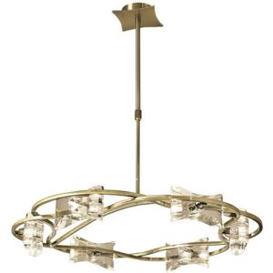 INSPIRED LIGHTING Inspired Mantra - Kromo - Telescopic Semi Flush 6 Light G9 Round, Antique Brass