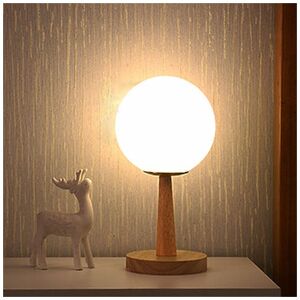 Denuotop - Bamboo Leg Table Lamp, Dimmable Extendable led Bedside Lamp Warm White/White H28cm