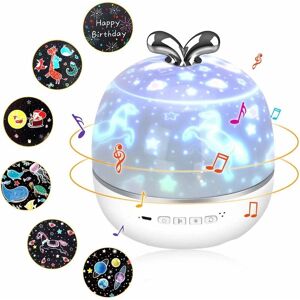 LANGRAY 3 in 1 Child Projector Night Light, led Bluetooth Speaker Star Sky Projector 360 ° Rotating Baby Child Bedside Lamp with Remote Control for Bedroom