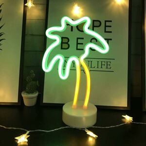 LANGRAY Coconut Palm Tree Lights led Neon Signs Lights with Base Night Lights led Neon Lights usb Battery Operation Night Lights Decoration for Christmas,