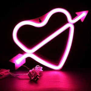 LANGRAY Cupid Neon Illuminated Cupid Signs Wall Decor, Battery & usb Powered Rose Cupid Neon Lights Wall Sconce Indoor Bedroom Lights, Valentine's Day,