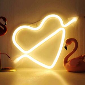 LANGRAY Cupid Neon Illuminated Cupid Signs Wall Decor, Battery & usb Powered White Cupid Neon Lights Wall Sconce Indoor Bedroom Lights, Valentine's Day,