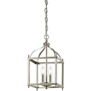 Larkin - 2 Light Small Ceiling Pendant Brushed Nickel, E14 - Elstead