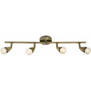 LOOPS Led Adjustable Ceiling Spotlight Antique Brass Quad GU10 Kitchen Bar Downlight