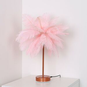 Led bedside lamp, dandelion shape, copper wire, romantic pink pen - Comely