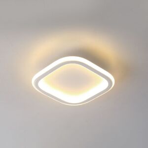 WOTTES LED Ceiling Light Creative White Square Pendant Lamp Warm White Light for Kitchen Bedroom