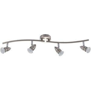 Ceiling Light Kalean dimmable (modern) in Silver made of Metal for e.g. Living Room & Dining Room (4 light sources, GU10) from ELC - nickel, chrome