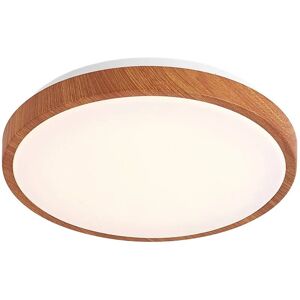 Lindby - Ceiling Light Mynte (modern) in Brown made of Plastic for e.g. Office & Workroom (1 light source,) from light wood, white