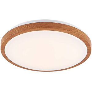 Lindby - Ceiling Light Mynte (modern) in Brown made of Plastic for e.g. Office & Workroom (1 light source,) from light wood, white