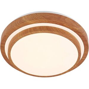 Ceiling Light Vaako (modern) in Brown made of Plastic for e.g. Office & Workroom (1 light source,) from Lindby light wood, white