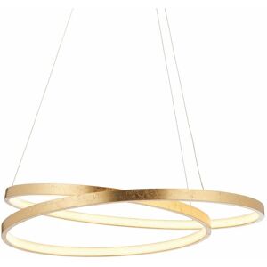 LOOPS Led Ceiling Pendant Light 33W Warm White Gold Leaf Infinity Feature Strip Lamp