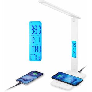 Langray - led Desk Lamp with 10W Wireless Charging and usb Charging Port, 3 Colour Temperatures, 3 Brightness Levels,Touch Control,