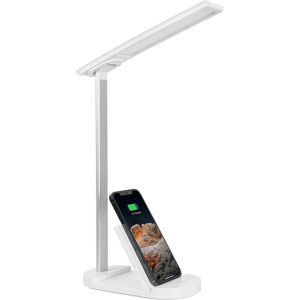 PESCE Led Desk Lamp with Wireless Charger, Eye-Caring Table Light Lamp, usb Charging Port, Touch Control for Bedroom Bedside Office Study Reading