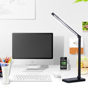 Langray - led Desk Lamp with Wireless Charger, usb Charging Port, 5 Light Modes, 10 Brightness Levels, Adjustable Eye Protection Table Lamp,