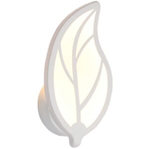 WOTTES Led Wall Lamp Leaf-Shaped Wall Light White Metal Acrylic Wall Sconces Cold White Light