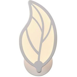 WOTTES Led Wall Lamp Leaf-Shaped Wall Light White Metal Acrylic Wall Sconces Warm White Light