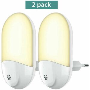 LUNE Led Night Light, [2 Pack] Plug-and-Play Automatic Night Light with Twilight Sensor, 0.5W Energy Saving, Kids Night Light for Baby Room, Hallway,