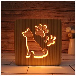 Lune - led Night Light Animal Night Light Carved Wood usb Lamp Gift for Valentine's Day