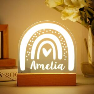 DENUOTOP Led Night Light for Baby Personalized Lamp with First Name Baptism Gift for Boy and Girl Birth Gift for Girl, Tricolor Gradation, Customization of