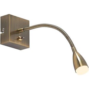 Wall Light Jolka (modern) in Bronze made of Metal for e.g. Bedroom (1 light source,) from Lindby antique brass