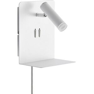 Wall Light Zaviwith usb Socket (modern) in White made of Metal for e.g. Living Room & Dining Room (2 light sources,) from Lucande white, chrome