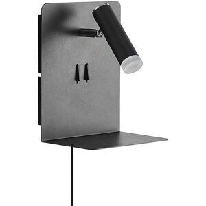 Wall Light Zaviwith usb Socket (modern) in Black made of Metal for e.g. Living Room & Dining Room (2 light sources,) from Lucande black, chrome