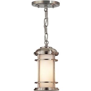 Lighthouse - 1 Light Small Outdoor Ceiling Chain Lantern Brushed Steel IP44, E27 - Elstead