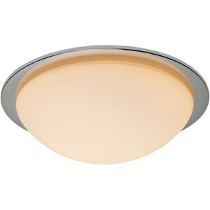 Arwel led Bathroom Glass Dome Flush Ceiling Light IP44 Rated - Chrome - Litecraft