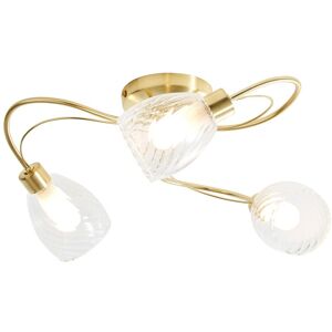 Cora Flush Ceiling Light Tangle Bathroom IP44 3 Arm - Satin Brass - Litecraft