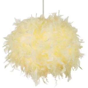 Litecraft Glow Light Shade 40cm Easy Fit Feather Ball Lampshade - Yellow