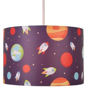 Glow Light Shade 30cm Easy Fit Outer Space Lampshade - Multi Coloured - Litecraft