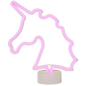Litecraft - Glow Unicorn Neon Table Lamp Children's Lighting - Pink
