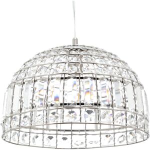 Litecraft - Hattie Ceiling Pendant 1 Light With Crystal Effect Shade - Nickel