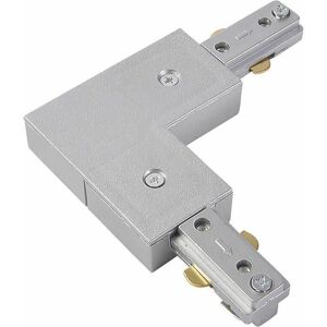 L Shaped Connector for Single Circuit Mains Track - Silver - Litecraft