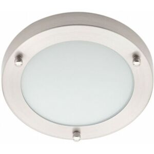 Litecraft Mari Ceiling Light Small Bathroom Flush IP44 Fitting - Satin Nickel