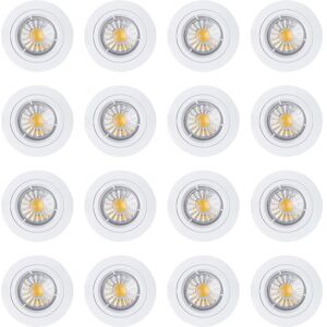 Recessed Downlight Fixed Diecast Ceiling Spotlight in White - 16 Pack - Litecraft