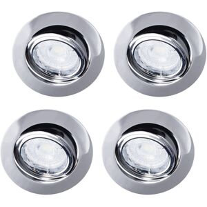 Recessed Downlight Tiltable Diecast Spotlight in Chrome - 4 Pack - Litecraft