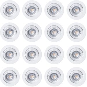 Recessed Downlight Tiltable Diecast Spotlight in White - 16 Pack - Litecraft