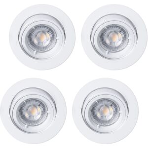 Recessed Downlight Tiltable Diecast Spotlight in White - 4 Pack - Litecraft