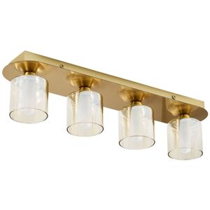 Litecraft Sylvia Spotlight Bar Bathroom 4 Light with Tinted Shades - Satin Brass