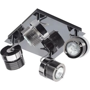 Telford Spotlight Plate Adjustable Ceiling 4 Light - Black Chrome - Litecraft