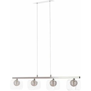 Litecraft - Verona Ceiling Pendant 4 Light With Glass & Wire Ball Shades - Chrome