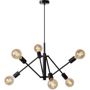 Lester - Pendant Light - 6xE27 - Black - Lucide